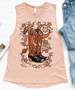 Thelattimoreclaim Heather Cosmic Boots Tank Featured Graphic Tees