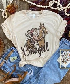 Thelattimoreclaim Cream Cowgirl Tee Featured Graphic Tees
