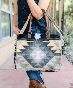Myra Handbags & Wallets Aztec Cowhide Weekender Bag