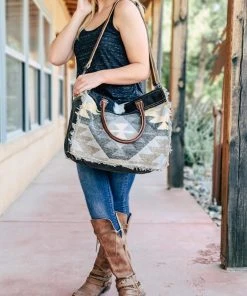 Myra Handbags & Wallets Aztec Cowhide Weekender Bag