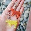 The Cinchy Cowgirl Yellow Butterfly & Peach Cow Mini (set Of) Keychain