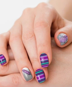 DR Accessories, Gifts & More Gray & Purple Serape Nail Strips