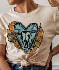 Thelattimoreclaim Featured Graphic Tees Cream Crooked Horn Tee
