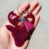 The Cinchy Cowgirl Resin Keychains Dark Pink Deer Keychain