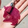 The Cinchy Cowgirl Resin Keychains Dark Pink Horse Keychain