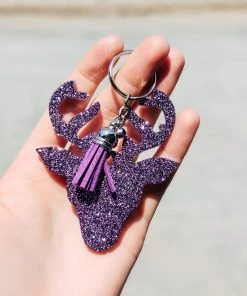 The Cinchy Cowgirl Accessories, Gifts & More Dark Purple Deer Keychain