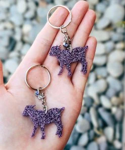 The Cinchy Cowgirl Dark Purple Goat Mini (set Of 2) Keychain Accessories, Gifts & More