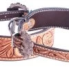 Shiloh Horse & Dog Floral Tooled Leather Dog Collar