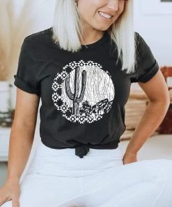 Thelattimoreclaim Black Desert Saguaro Tee Featured Graphic Tees