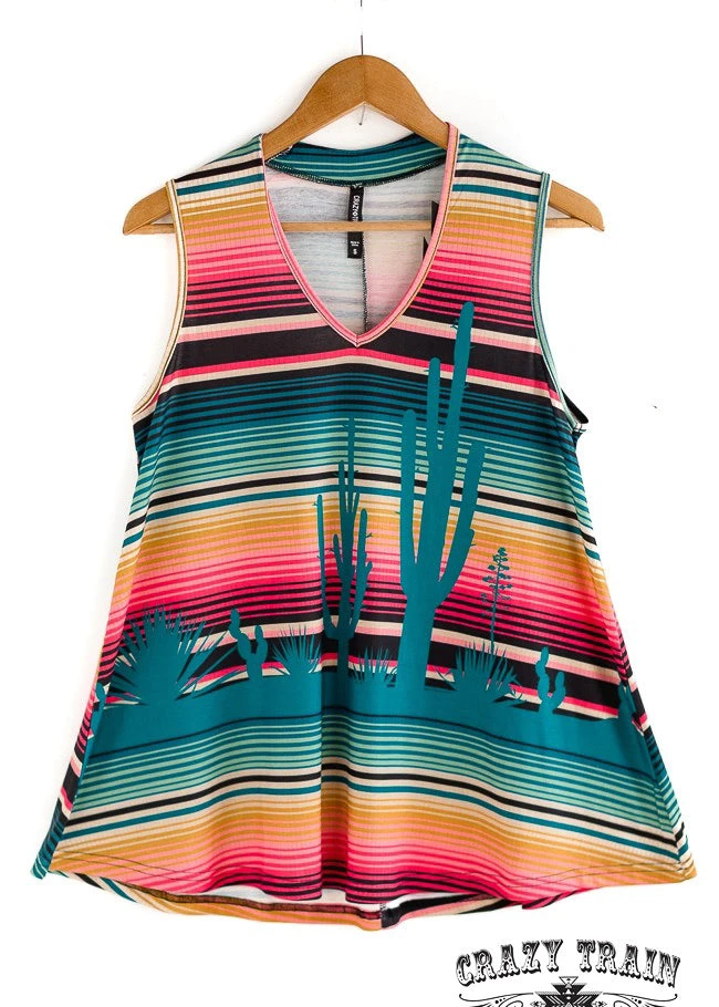 Crazy Train Desert Breeze Cactus Tank Top - MEGA SALE - Stylish & Comfortable Summer Wear 5 Crazy Train Desert Breeze Cactus Tank Top >> MEGA SALE <<