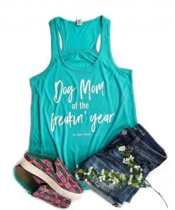 The Cinchy Cowgirl Teal Dog Mom Of The Freakin' Year Tank
