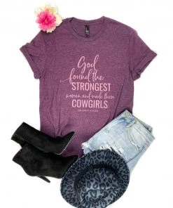 The Cinchy Cowgirl Clothing Eggplant God Found Short Sleeve Tee
