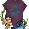 The Cinchy Cowgirl Eggplant Coffee & Jesus Graphic Tee TCC Graphic Tanks & Tees