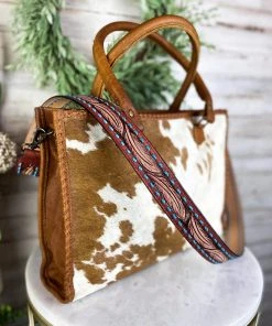 American Darling Feather Tooled Purse Strap