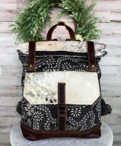 Myra Floral & Cowhide Rug Backpack Handbags & Wallets