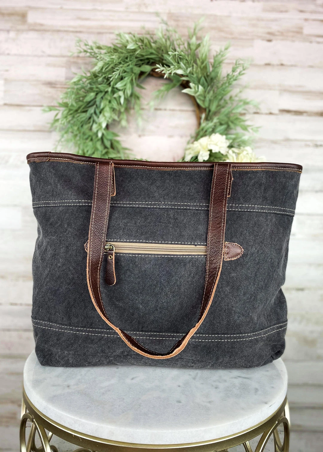 Myra Floral Pattern Cowhide Tote Handbag - MEGA SALE - Stylish & Durable Women's Bag 6 Myra >> MEGA SALE << Floral Pattern Cowhide Tote Handbag