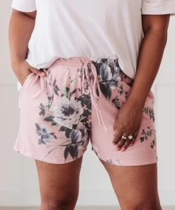 Ave Shops Floral Wild Side Lounge BOTTOMS In Mauve