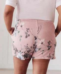 Ave Shops Floral Wild Side Lounge BOTTOMS In Mauve