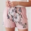 Ave Shops Floral Wild Side Lounge BOTTOMS In Mauve