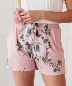 Ave Shops Floral Wild Side Lounge BOTTOMS In Mauve