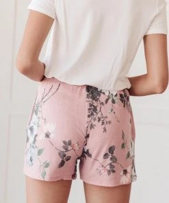 Ave Shops Floral Wild Side Lounge BOTTOMS In Mauve