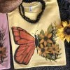 Thelattimoreclaim Yellow Floral Butterfly Short Sleeve Tee