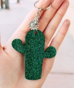 The Cinchy Cowgirl Accessories, Gifts & More Green Cactus Keychain