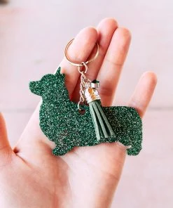 The Cinchy Cowgirl Green & Silver Corgi Keychain Accessories, Gifts & More