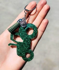 The Cinchy Cowgirl Green Tractor Keychain Resin Keychains