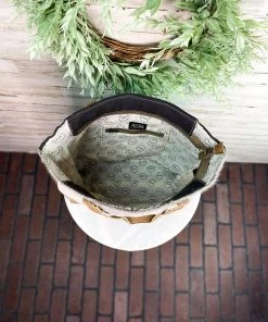 Myra Handbags & Wallets Grey & Cream Aztec Cowhide Tote Handbag