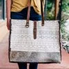 Myra Grey & Cream Cowhide Aztec Weekender Bag