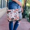 Sixtease Handbags & Wallets Pink Petals & Grey Cowhide Crossbody Handbag
