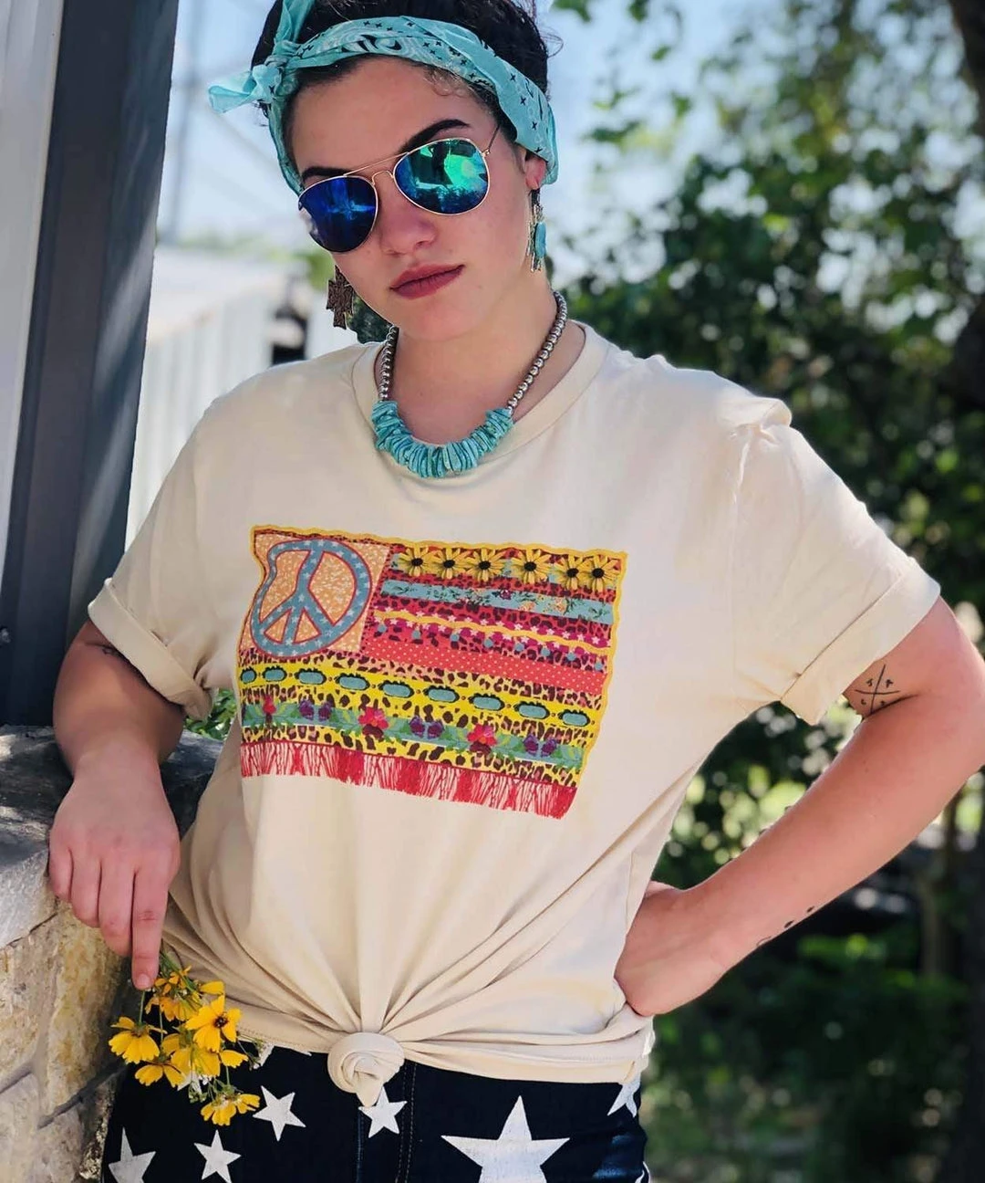 Thelattimoreclaim Hippie Peach Sign Graphic Tee | Vintage Short Sleeve Tee for Men & Women 3 Thelattimoreclaim Hippie Peach Sign Short Sleeve Tee Featured Graphic Tees