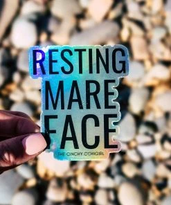 The Cinchy Cowgirl >> MEGA SALE << Holographic Resting Mare Face Sticker