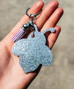 The Cinchy Cowgirl Resin Keychains Holographic Silver Bee Keychain