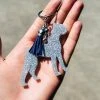 The Cinchy Cowgirl Holographic Silver Boxer Keychain Resin Keychains