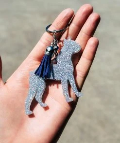 The Cinchy Cowgirl Holographic Silver Boxer Keychain Resin Keychains