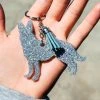 The Cinchy Cowgirl Resin Keychains Holographic Silver German Shepherd Keychain