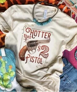 Thelattimoreclaim Featured Graphic Tees Cream Hotter Than A $2 Pistol Tee