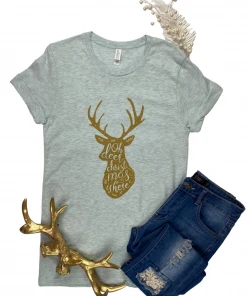 The Cinchy Cowgirl Ice Blue Oh Deer Christmas Short Sleeve Tee CLEARANCE GRAPHICS