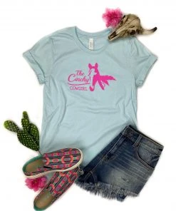 The Cinchy Cowgirl TCC Logo Gear Ice Blue Logo Short Sleeve Tee [FREE Logo Sticker!]