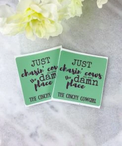 The Cinchy Cowgirl Accessories, Gifts & More Chasin' Cows Stickers- 2 Pack