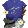 The Cinchy Cowgirl Lapis I Just Want All The Horses Graphic Tee