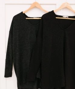 Ave Shops Let It Be Black Long Sleeve Top | Stylish Women's Tops & Blouses 31 Ave Shops Let It Be Top In Black Clothing
