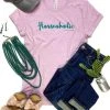 The Cinchy Cowgirl Clothing Lilac Horseaholic Short Sleeve Graphic Tee