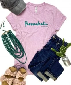 The Cinchy Cowgirl Clothing Lilac Horseaholic Short Sleeve Graphic Tee