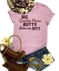 The Cinchy Cowgirl Clothing Lilac Quarter Horse Butts Short Sleeve Tee