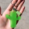The Cinchy Cowgirl Resin Keychains Lime Green Cactus Keychain