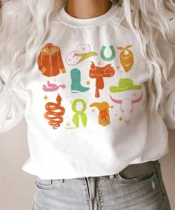 Thelattimoreclaim White Rhinestone Cowgirl Sweatshirt