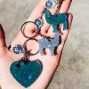 Cinchy Cowgirl Teal & Silver Mini Llama & Heart Resin Keychain Set of 3 | Unique Gift Accessories 1 The Cinchy Cowgirl Teal & Silver Mini Llama & Heart (Set Of 3) Keychain Resin Keychains